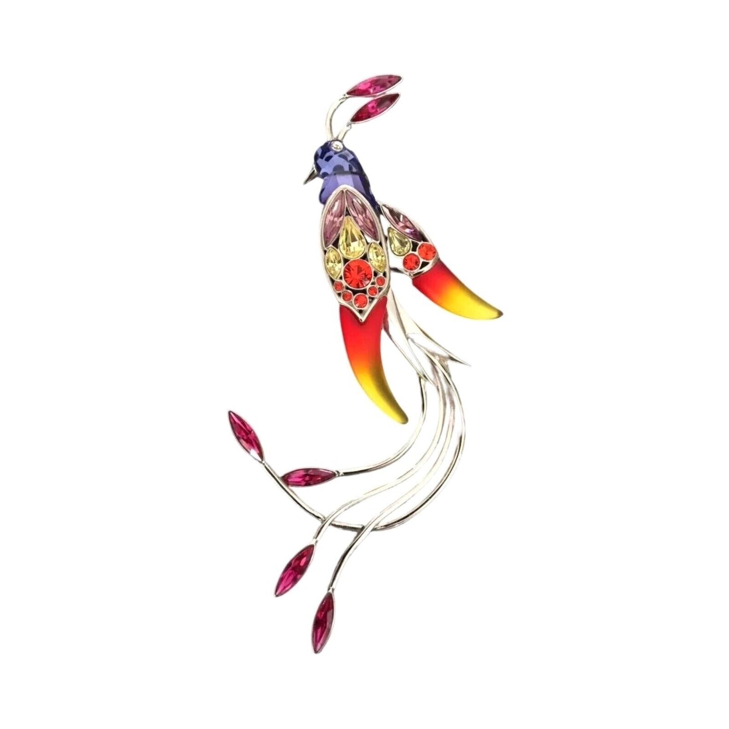 Swarovski "Paradise Banamba Sterling Silver Brooch Pin Figurine Tanzanite