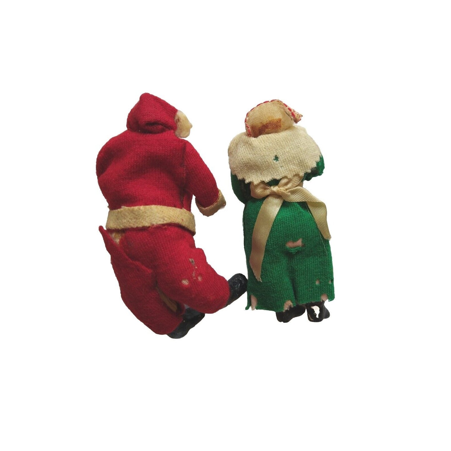 Vintage Mr. & Mrs. Santa Claus Dolls Toys with Grandchild Fabric Cloth