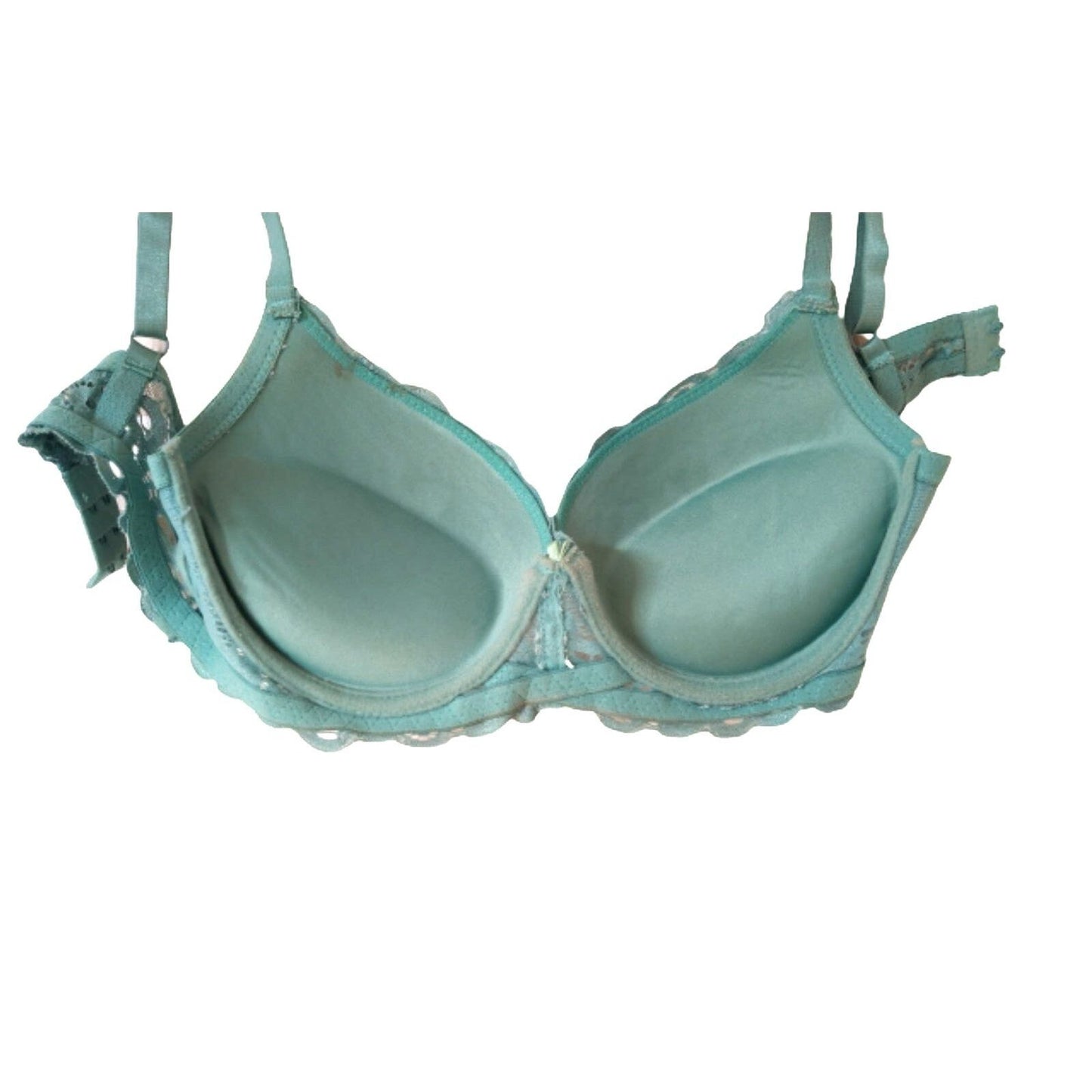 Hush intimates 34C women's push up bra green lace