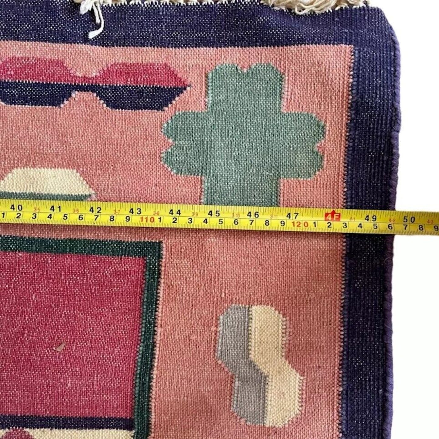 Vintage Geometric Kilim Reversible Rug Tribal Hand woven Wool Area Carpet 6x4