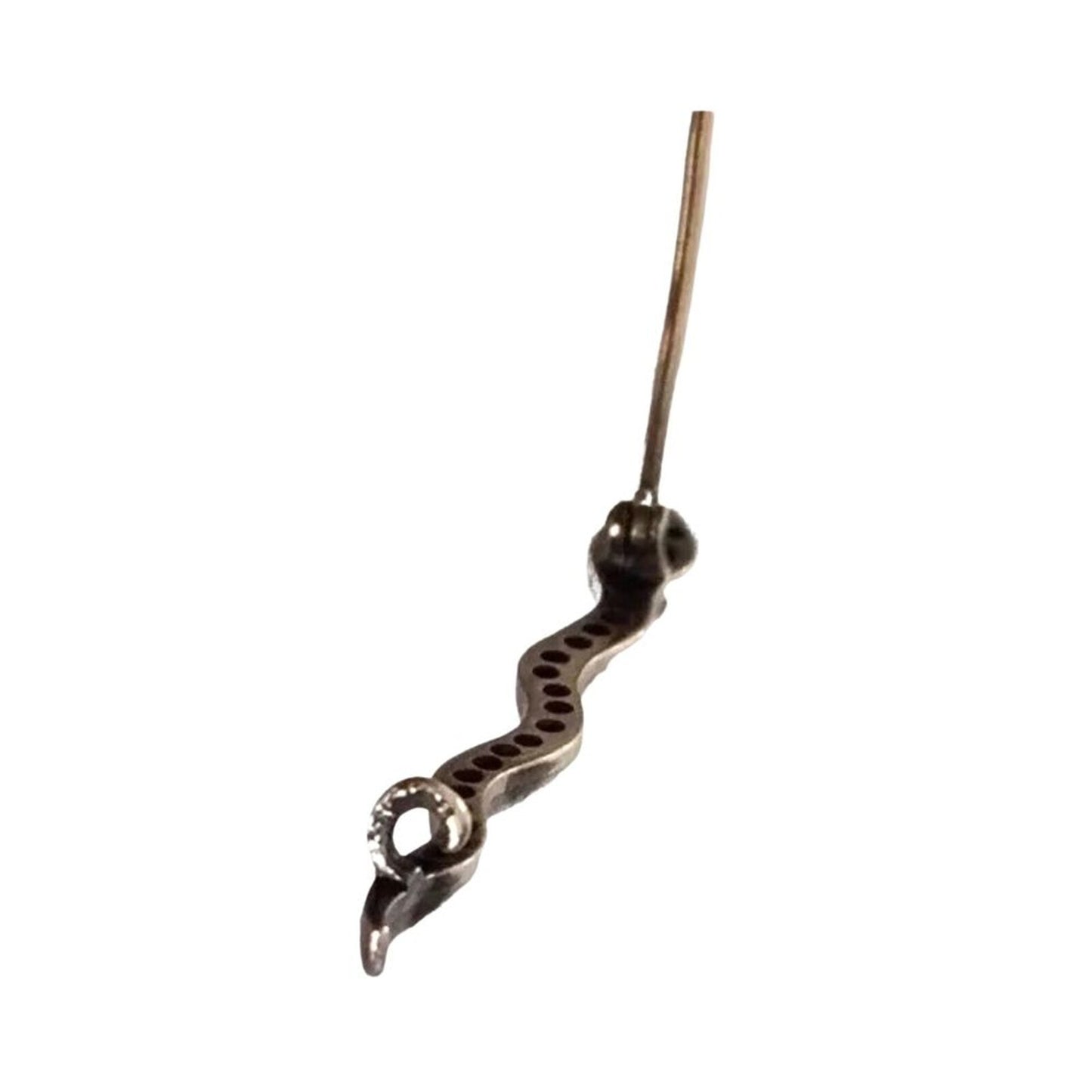 Antique Snake Brooch Pin Round Cut Blue Sapphire Diamonds 14K White/Yellow Gold