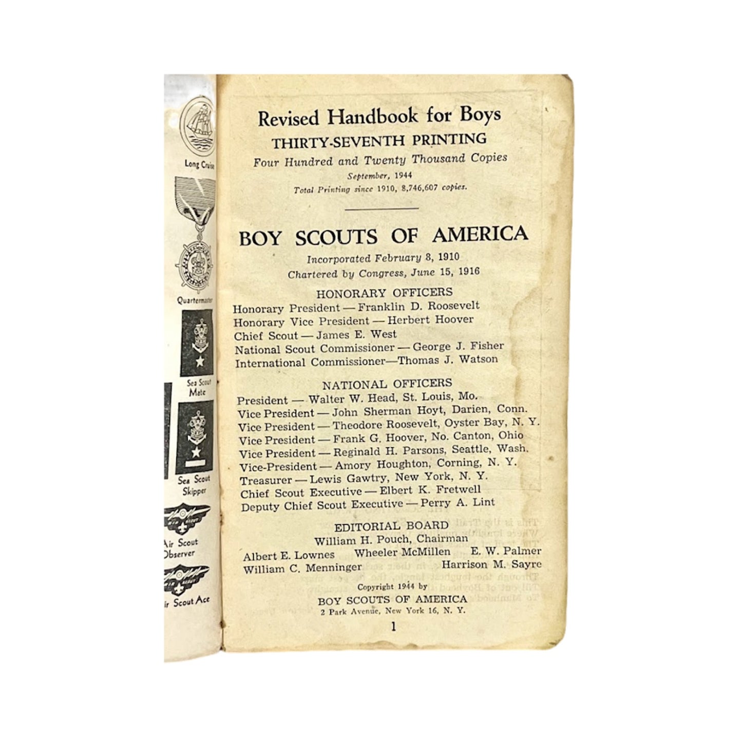 Vtg Handbook For Boys Boy Scouts of America Book-Norman Rockwell Cover