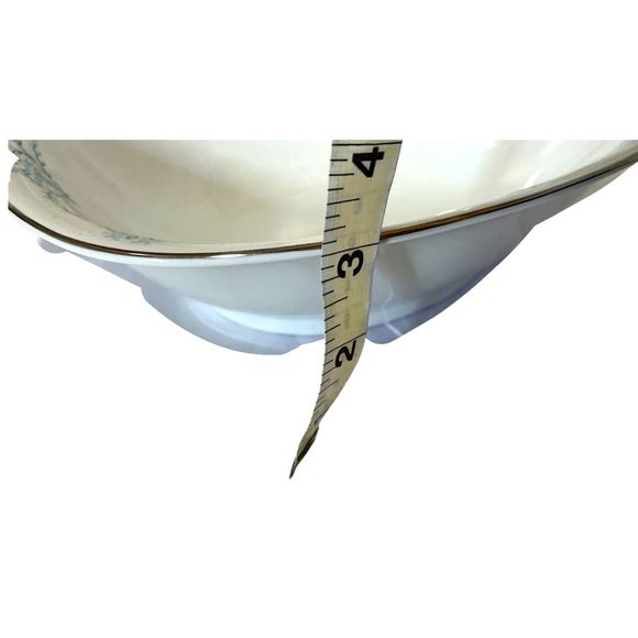 Vintage Franconia Krautheim Deep Serving Bowl White Porcelain Platinum Rim