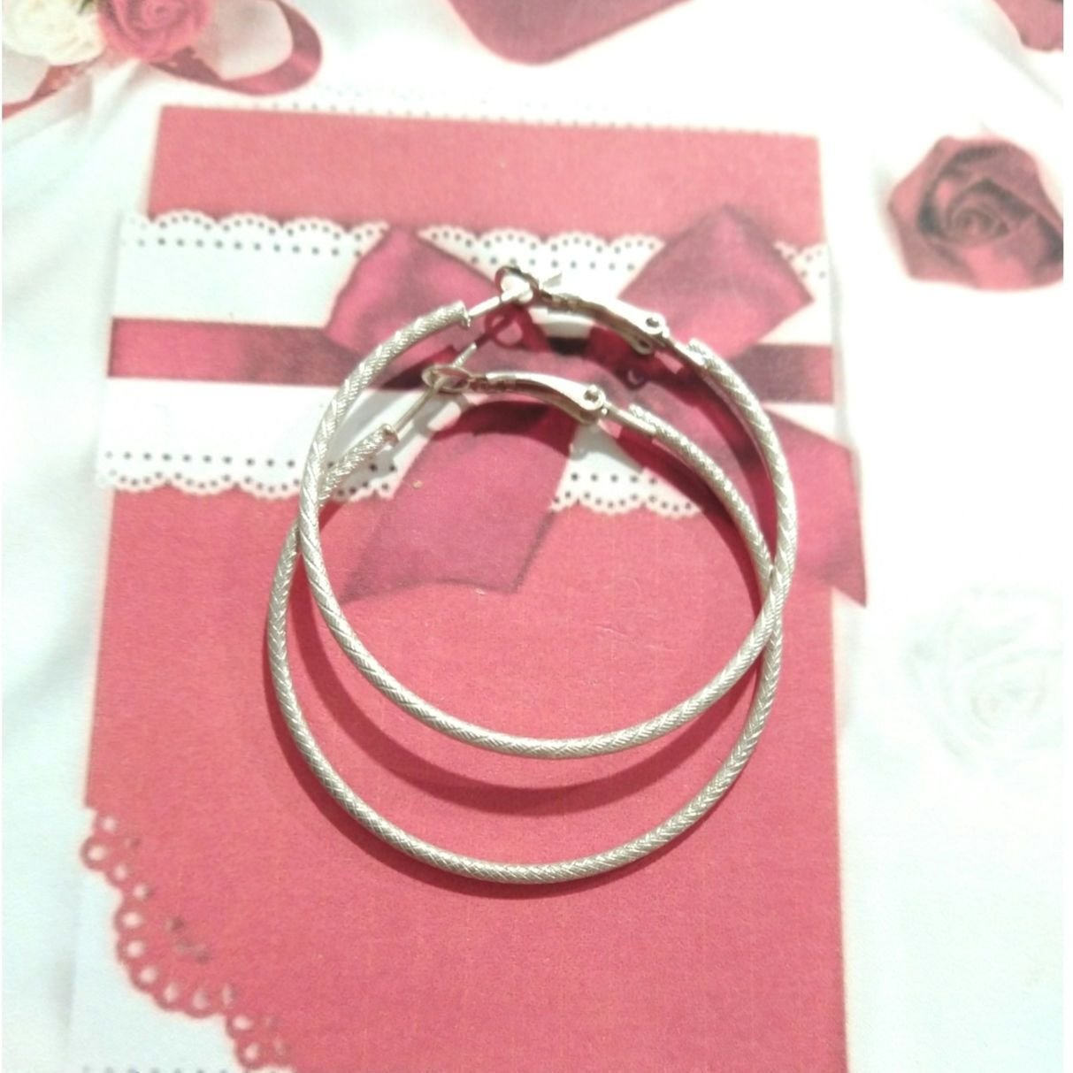 Vintage Silver Plated Hoop Earrings Lightweight