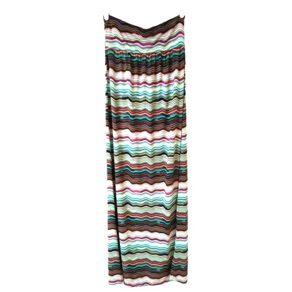 Silvergate maxi top strapless dress zig-zag lines M