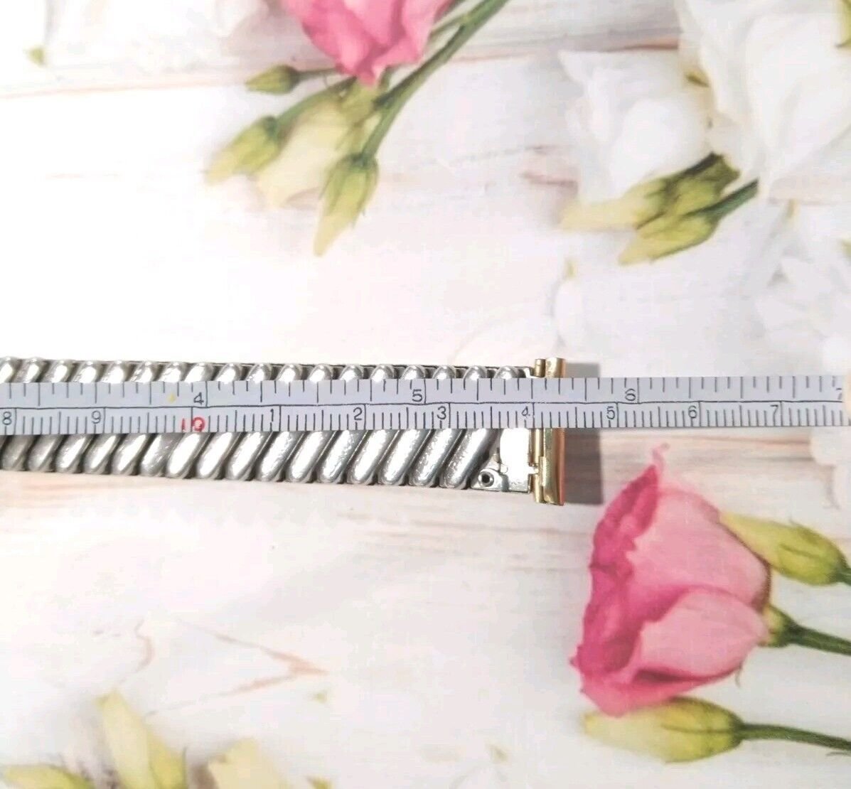Vintage USA made Lenox Watchband Bracelet Gold Plated Stainless Steel Back