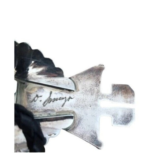 Kachina Men's Bolo Tie Turquoise Sterling Silver Hopi Native American Indian