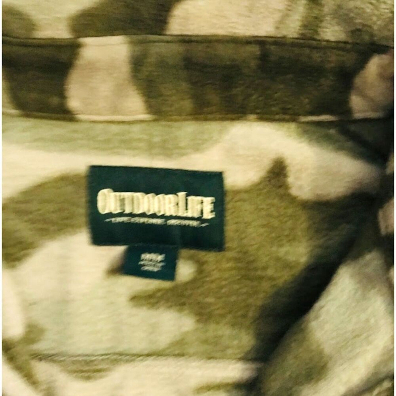 Outdoorlife Men`s Military Shirt Green Long Sleeve Button Up M