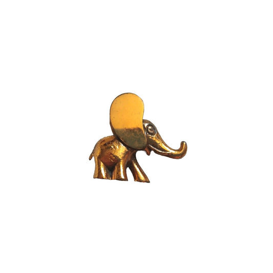 Vintage Metal Copper Elephant Baby Figurine With Trunk Up Good Luck Miniature