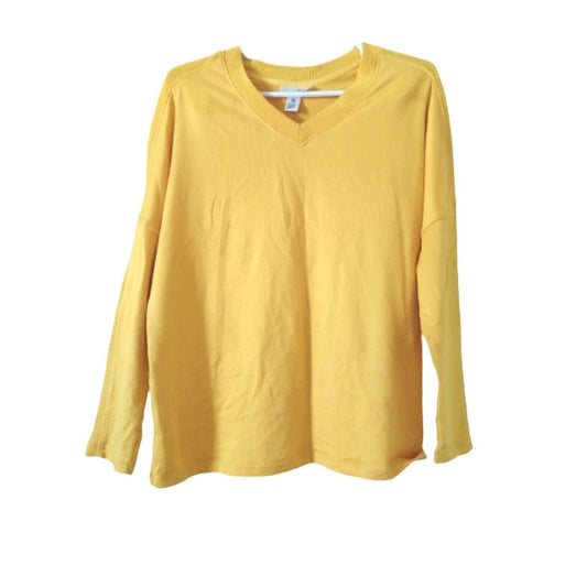 Just Be yellow V-neck women's long sleeve sweater size M