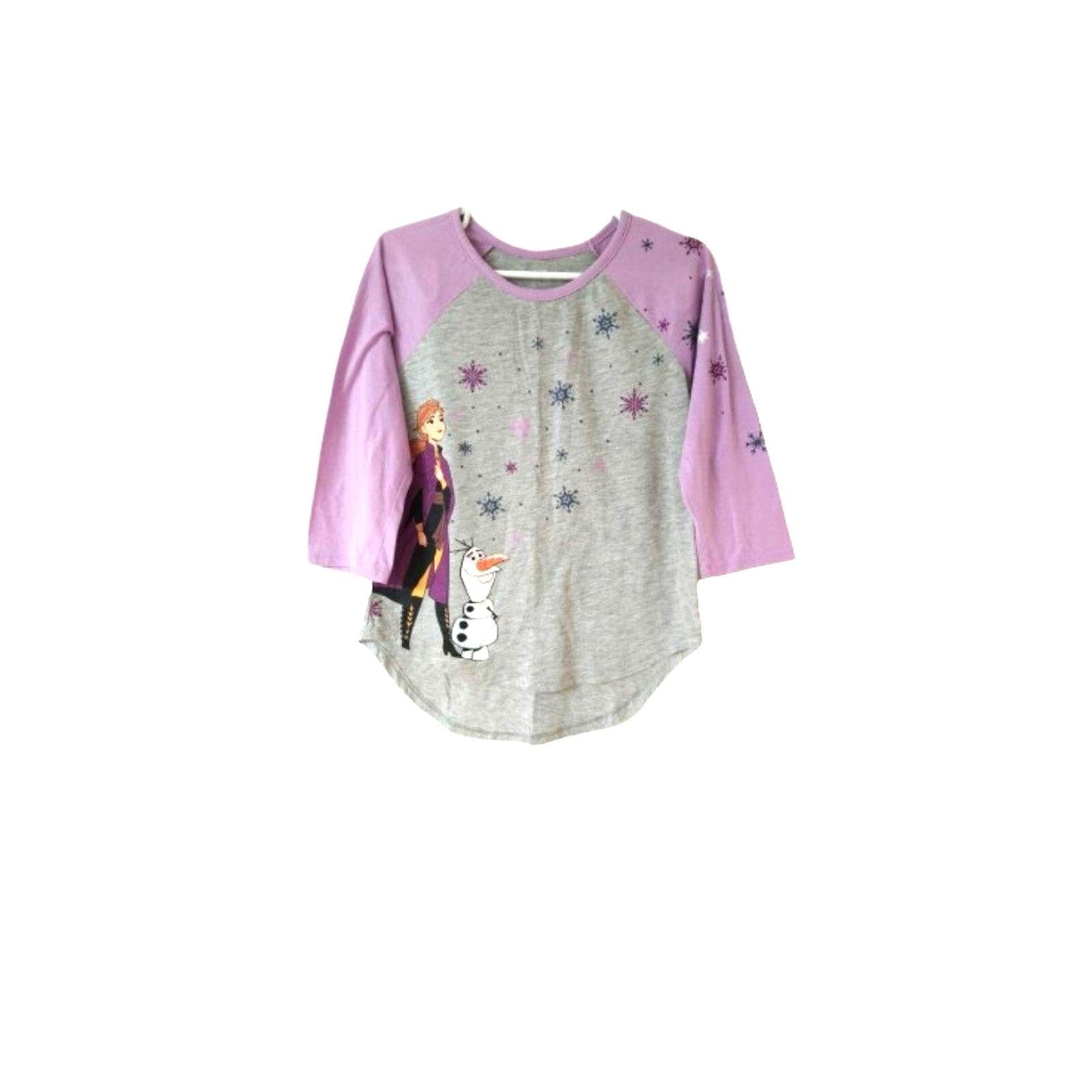 Frozen Disney M 3/4 sleeves girls blouse purple gray sleepwear size M
