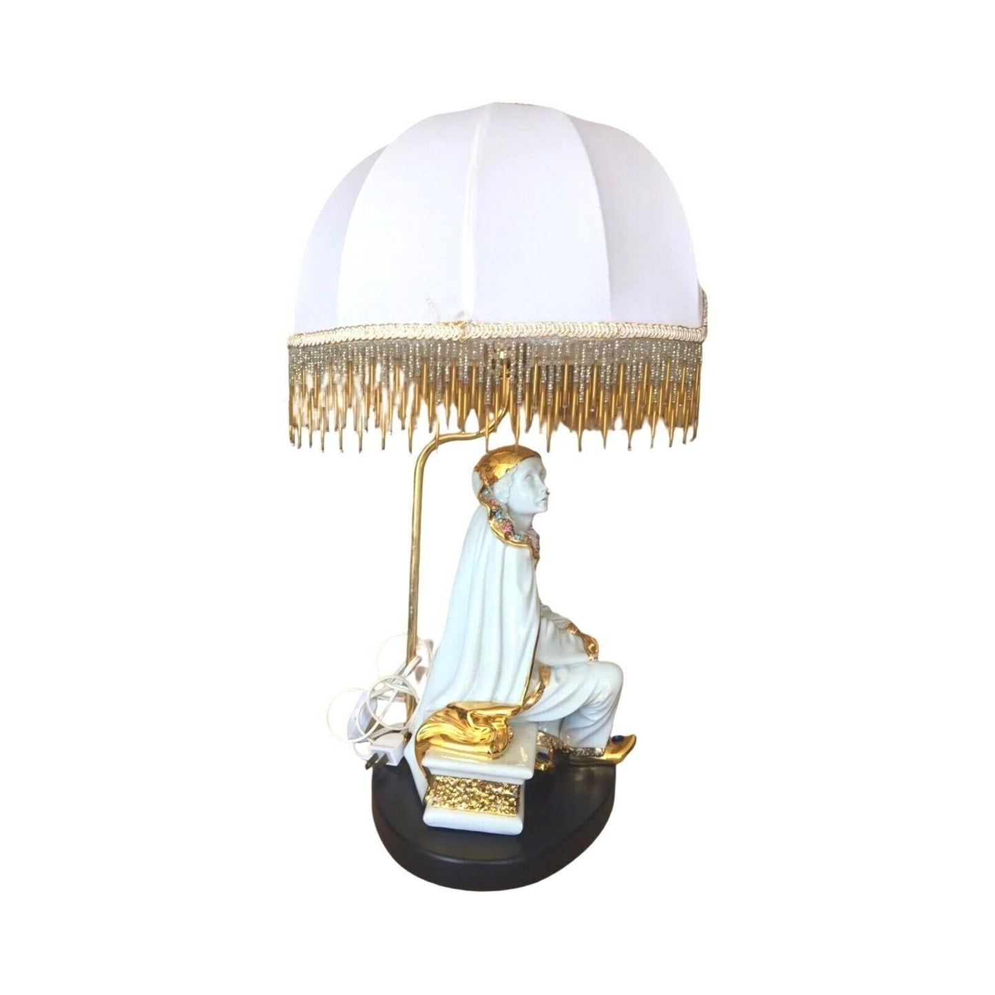 Vintage Harlequin Table Lamp – Capodimonte, Limoges Swarovski and 24K Gold
