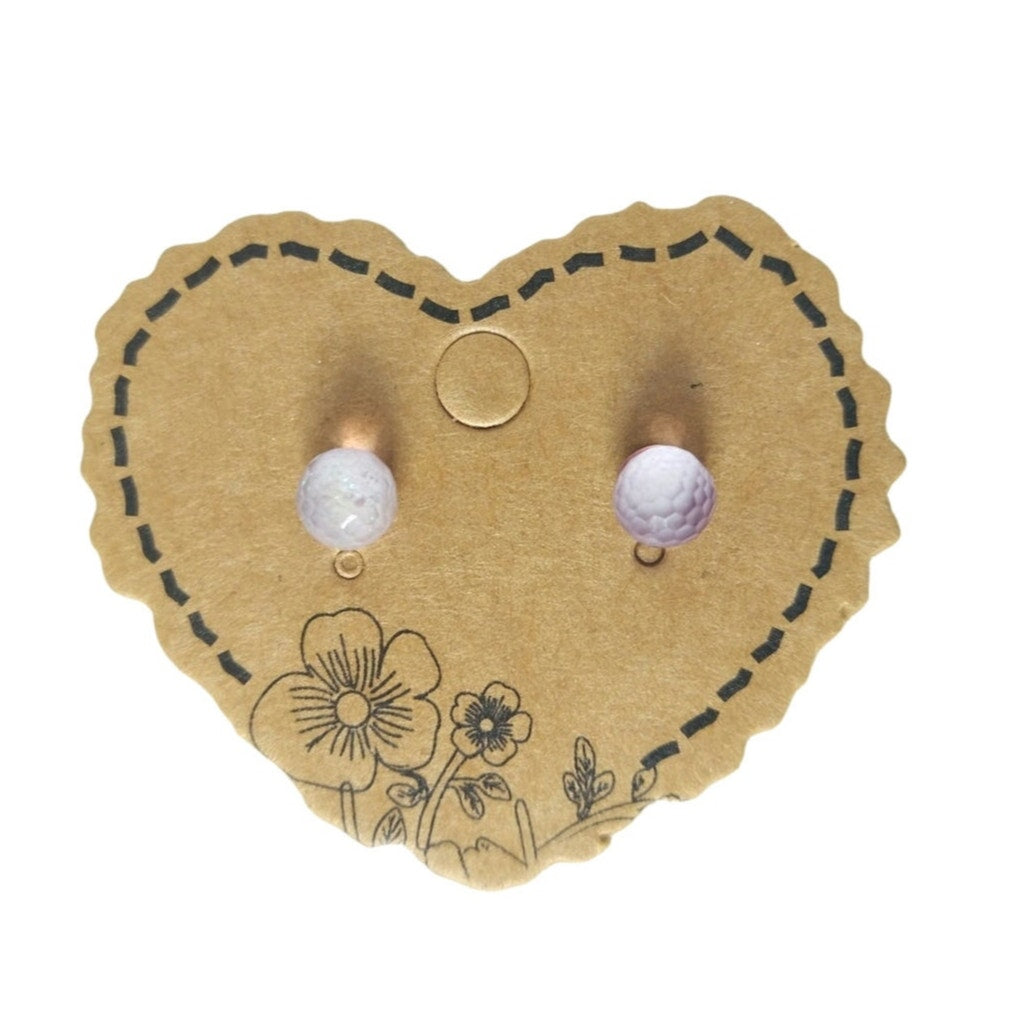 Vintage Pale Lilac Small Round Ball Stud Earrings Post Screw