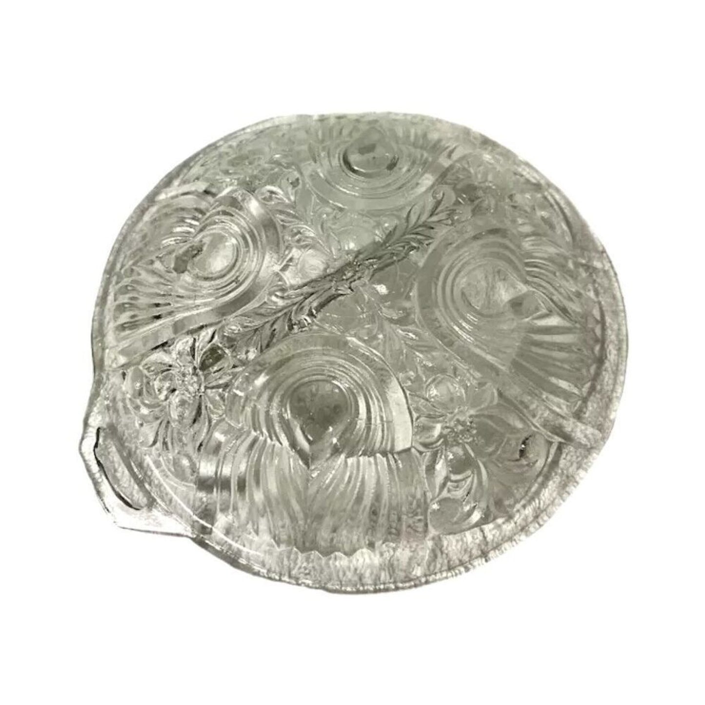 Vintage Indiana Killarney Clear Depression Glass Divided Candy Relish Dish 7.5"