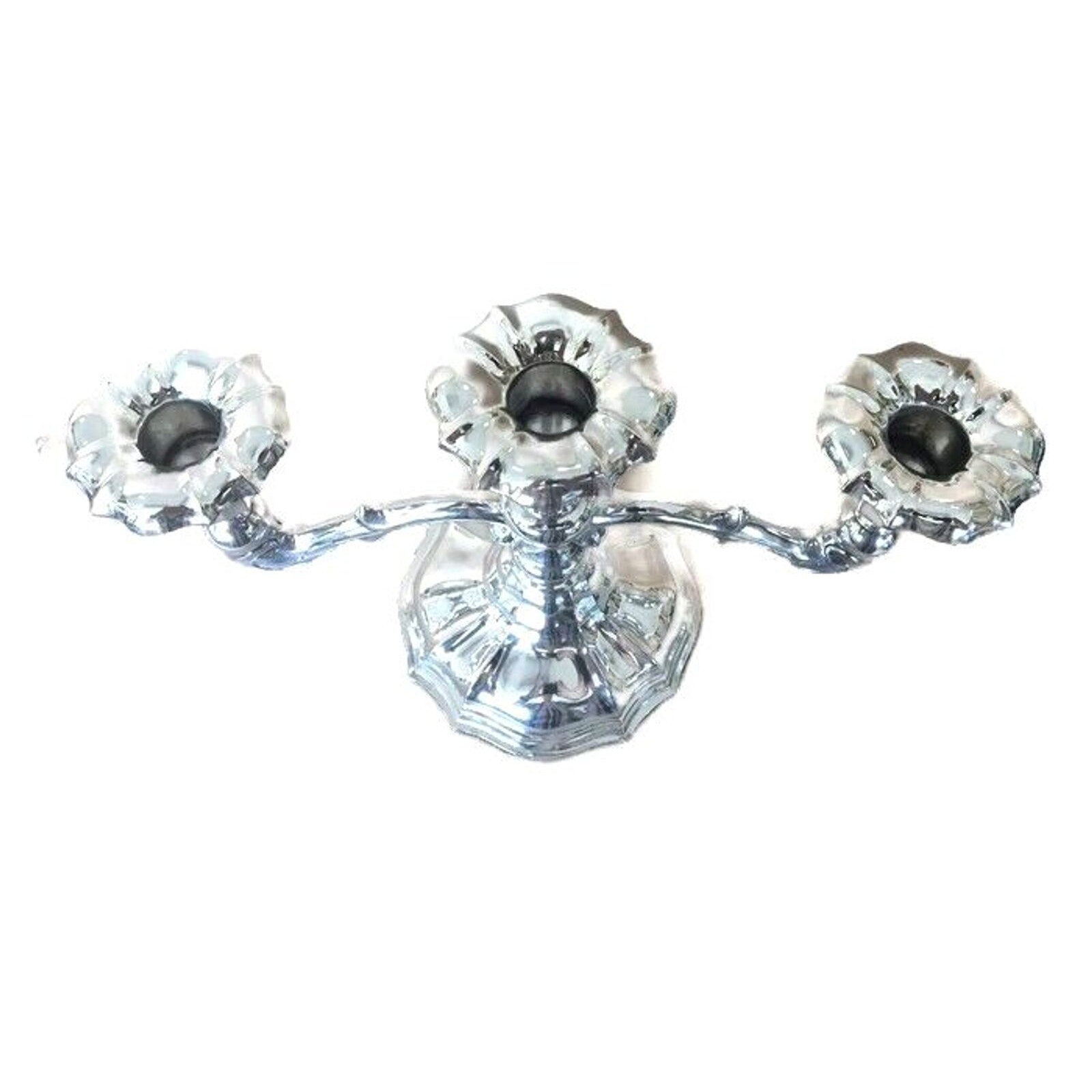 Antique Sterling Silver Candelabras Pair Candle Holders Art Nouveau