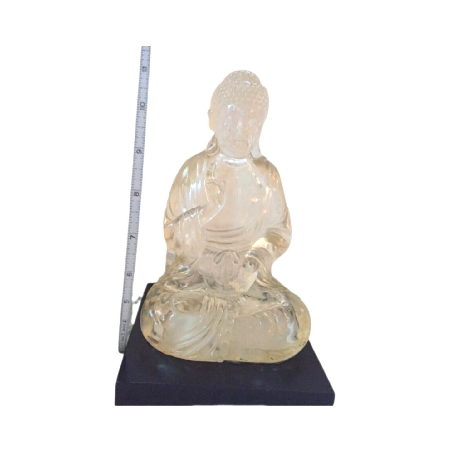 Vintage Lucite Sitting Buddha Statue – Elegance in Translucent Sculpture