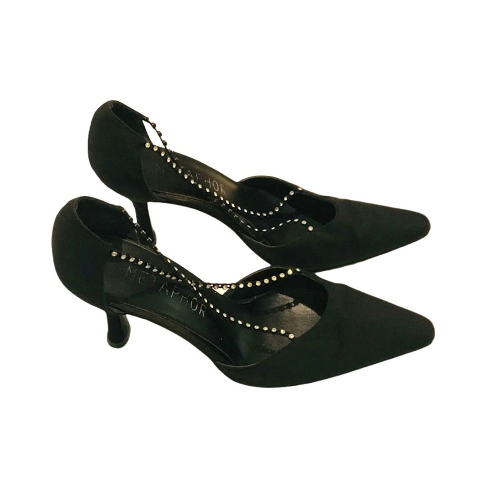 Metaphor Angie Women's High Heels Pumps Shoes Elegant Black 6.5 M
