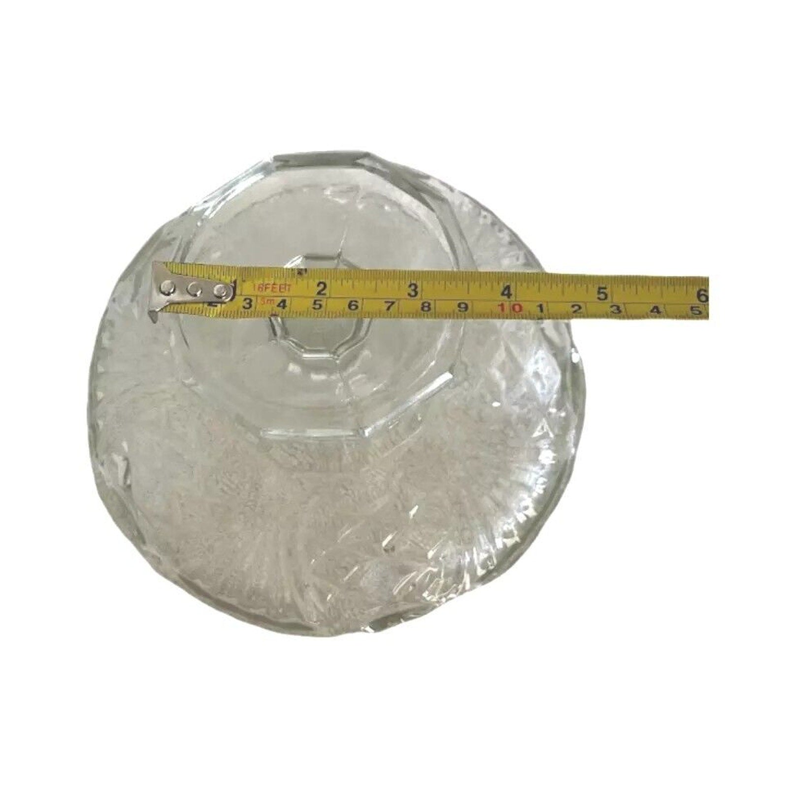 Mid Century W. Germany Crystal Pedestal Cake Plate Pressed Sunburst Beyer Glass