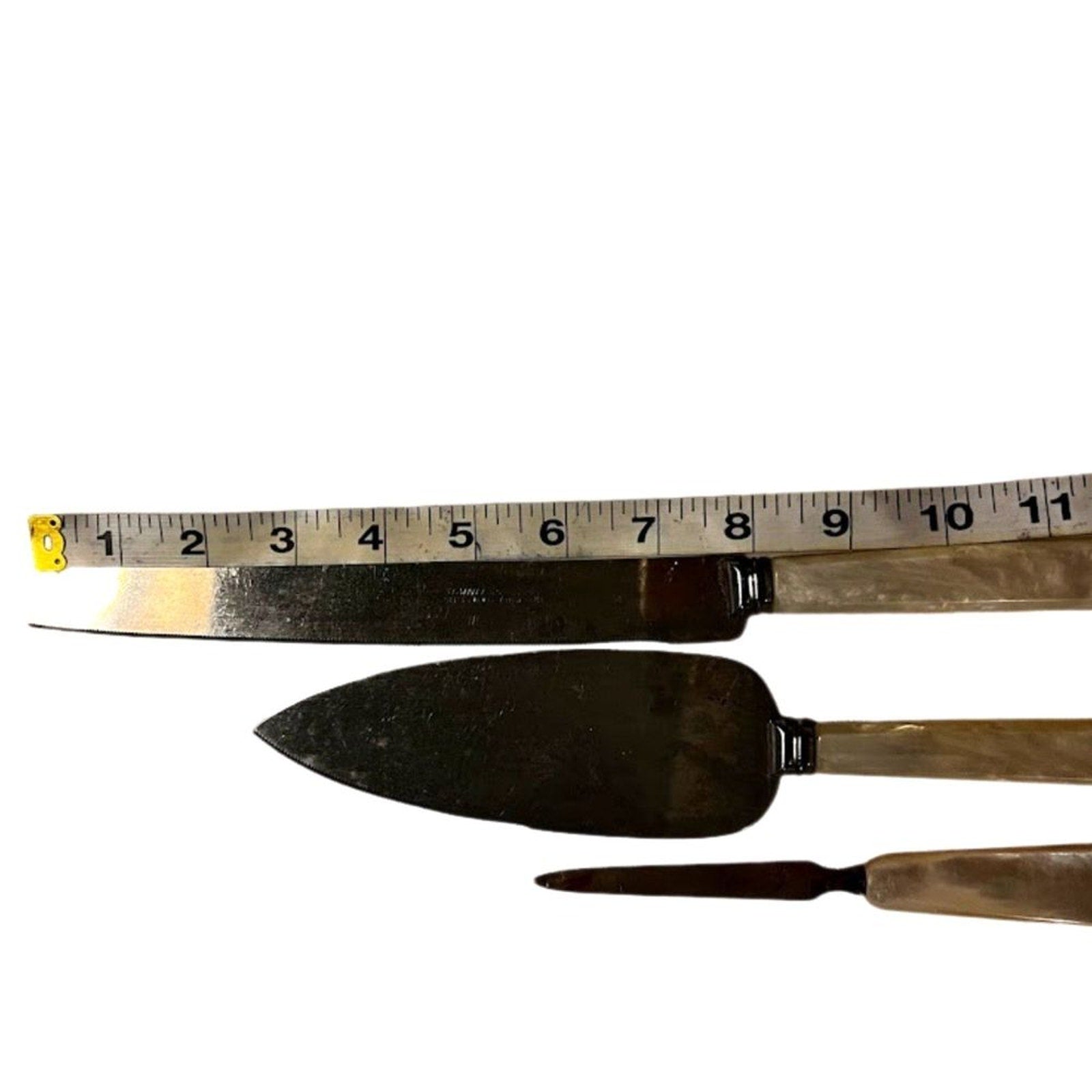 Sheffield England Set Knife Cake Serving Stainless Steel Mother Of Pearl Handle