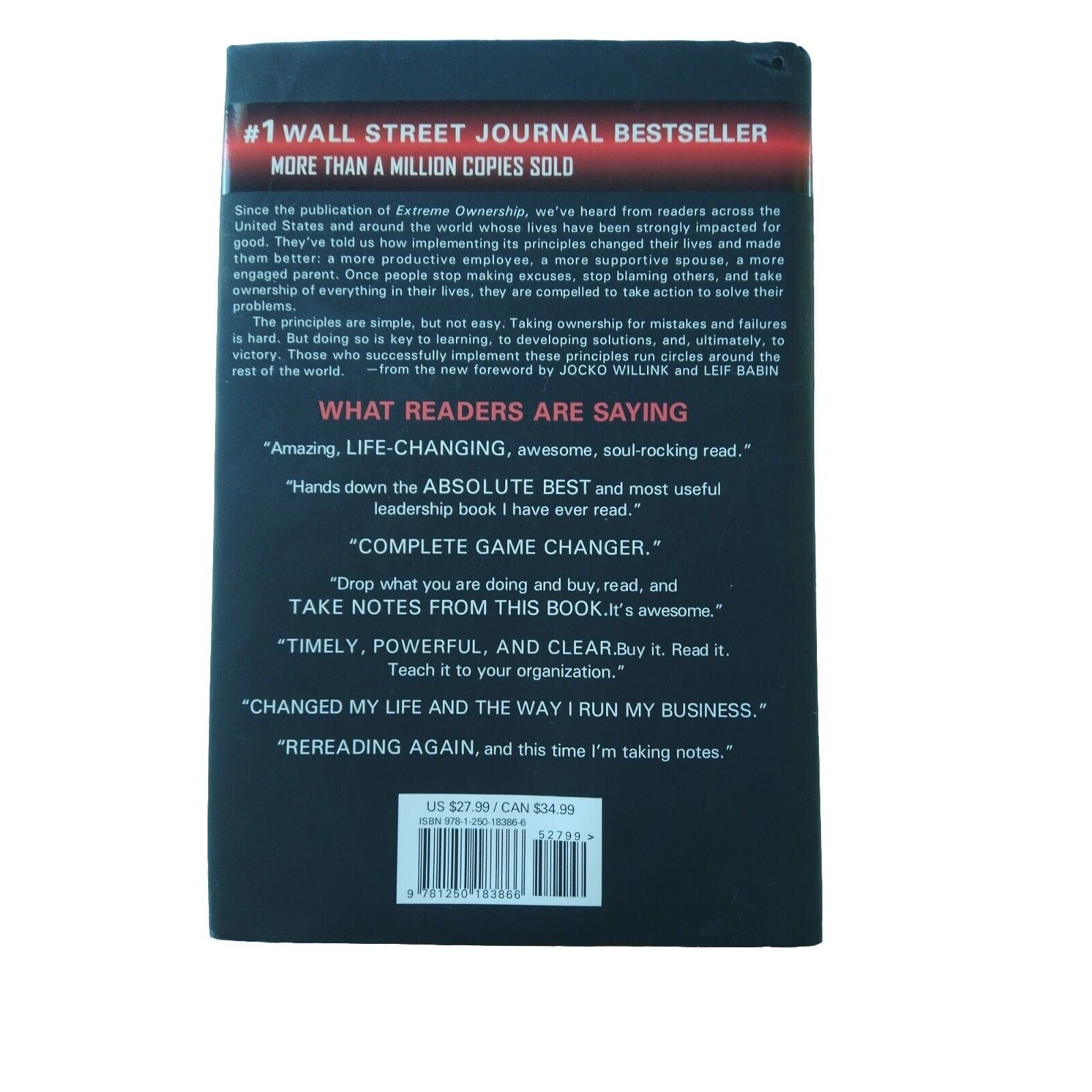 Extreme Ownership Book: How U. S. Navy SEALs Lead and Win Hardback With Jacket
