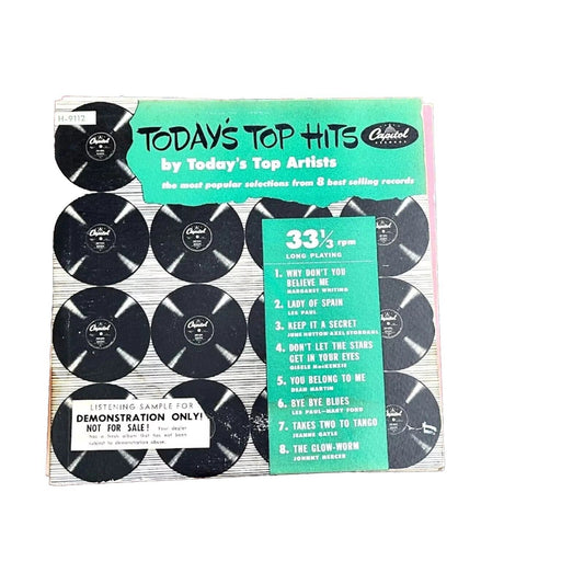 Today`s Top Hits By Todays Top Artists LP Vinyl 10`` CAPITOL H-9112 Vintage