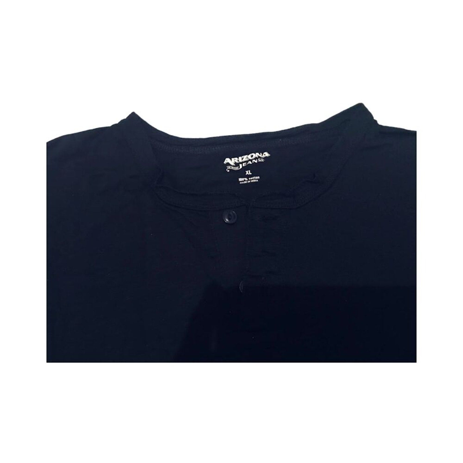 NWOT Arizona Jeans Men`s Casual T-shirt Black XL 100% Cotton Short Sleeve