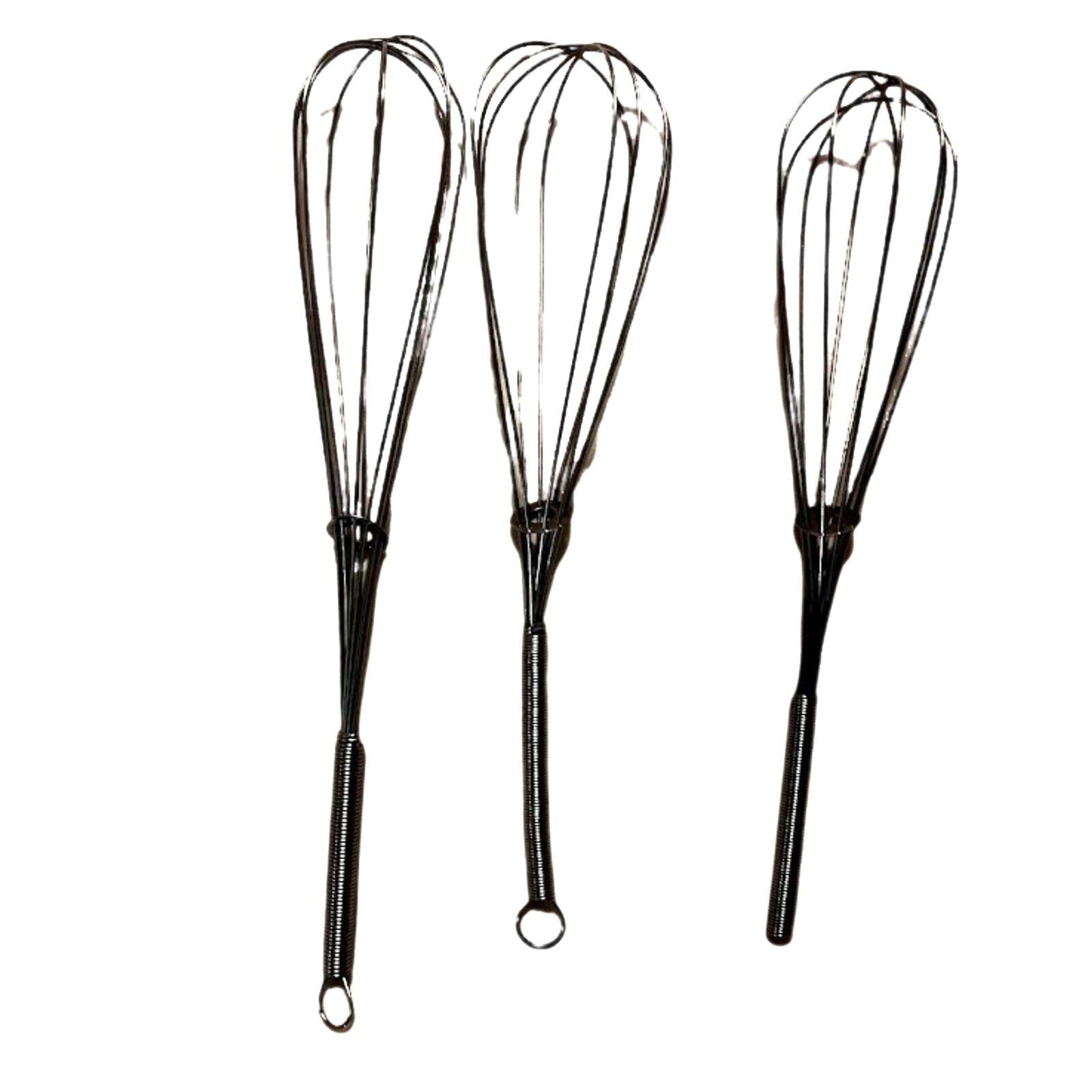 Set 3 Whisks Metal Kitchenware Cooking Utensils