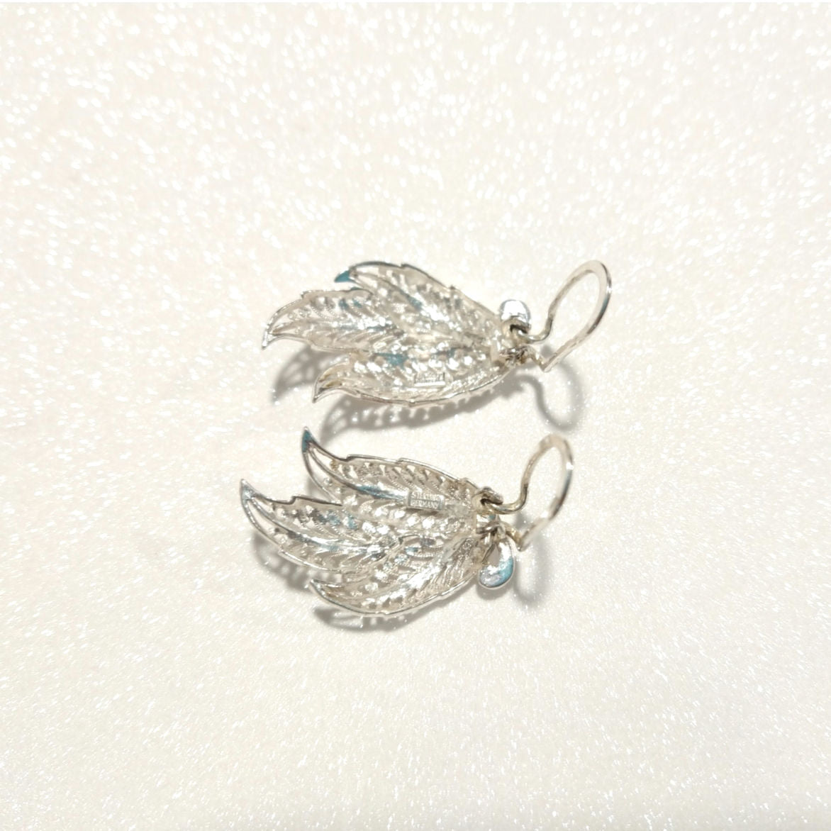 Vintage Alice Caviness Sterling Silver 925 Filigree Earrings Leaves Clip Vintage