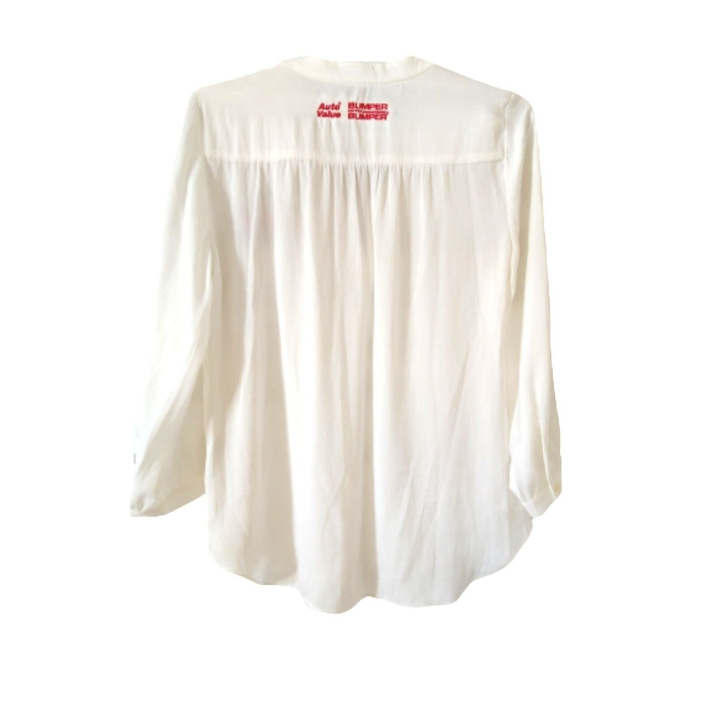 Vince Camuto long sleeve v neck white women's blouse S