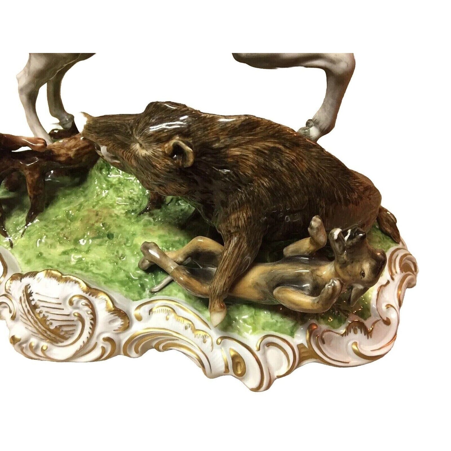 Unterweissbach Dresden Glazed Porcelain Hunter on Horse Figurine from Germany