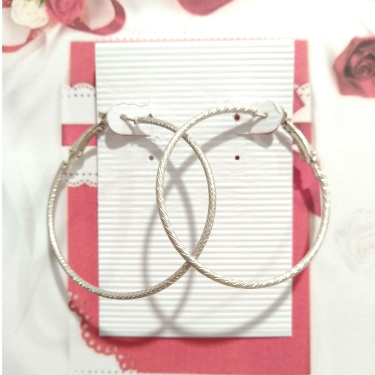 Vintage Silver Plated Hoop Earrings Lightweight