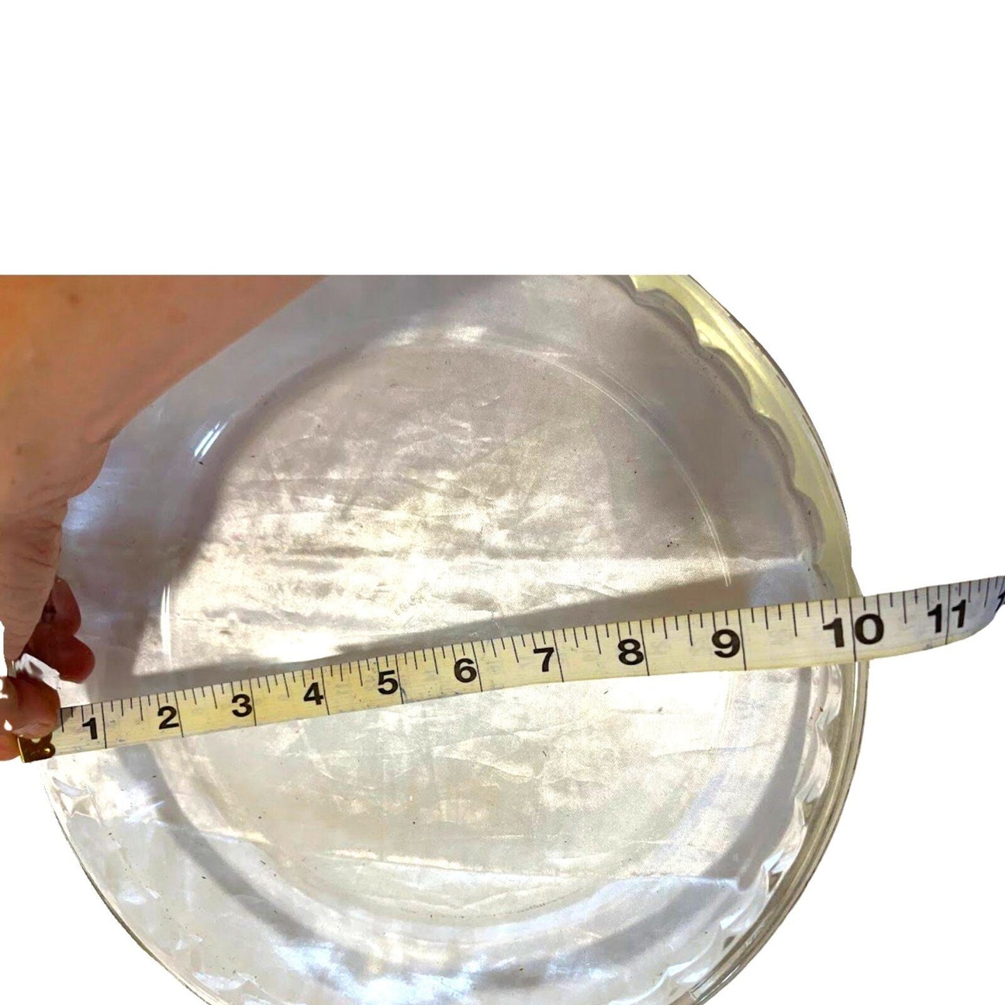 Vintage Serving Platter Dish Tray Round Clear Glass