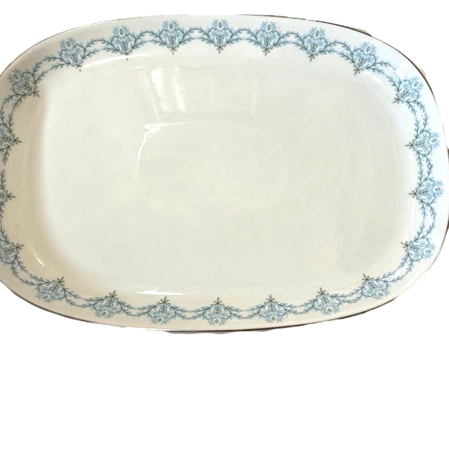 Vintage Franconia Krauthaim Serving Tray Platter White Porcelain Platinum Rim