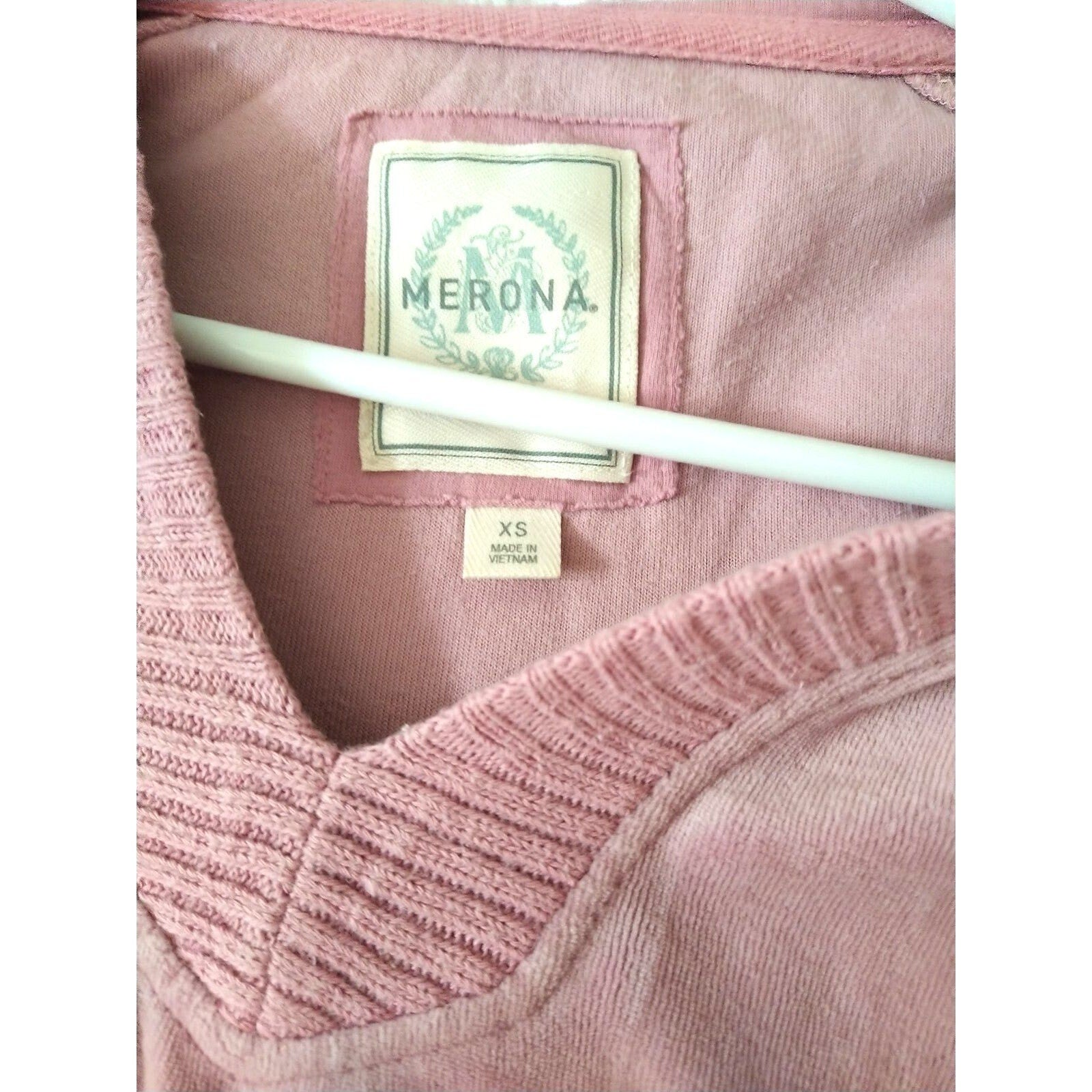 Merona light mauve hooded long sleeve women's Sweater XS with pocket