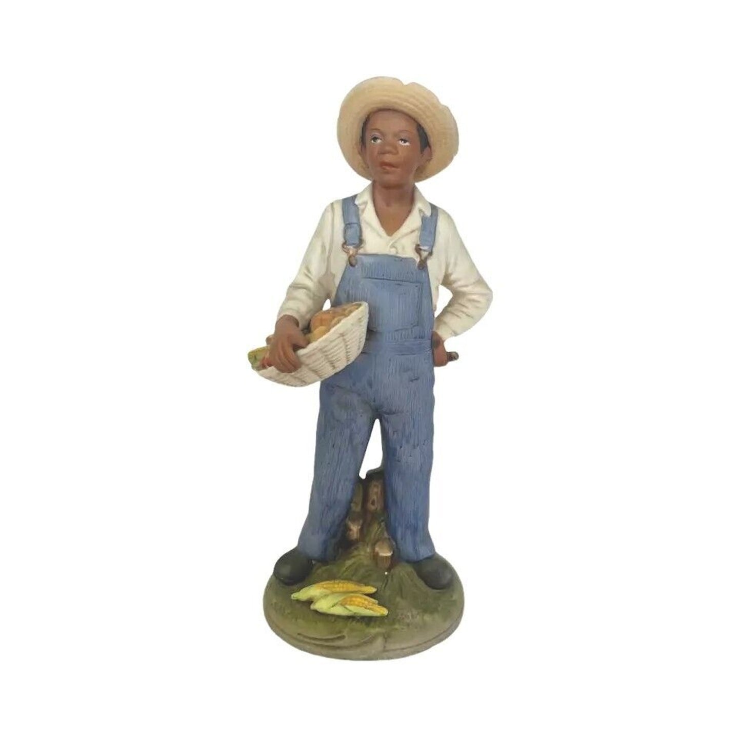 Homco Vintage 1472 Home Interiors Black Man Figurine Farmer Harvest Collection