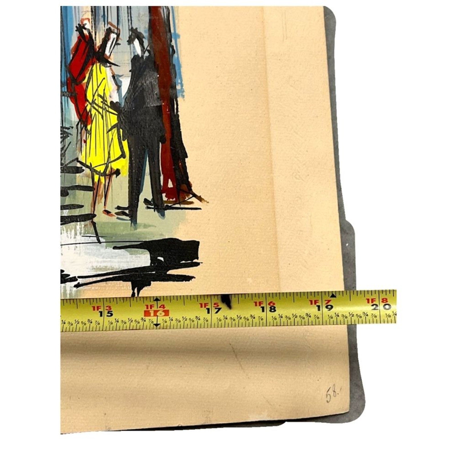 Original Watercolor by F Claude Sacre Coeur and Paris Street Scene Antique