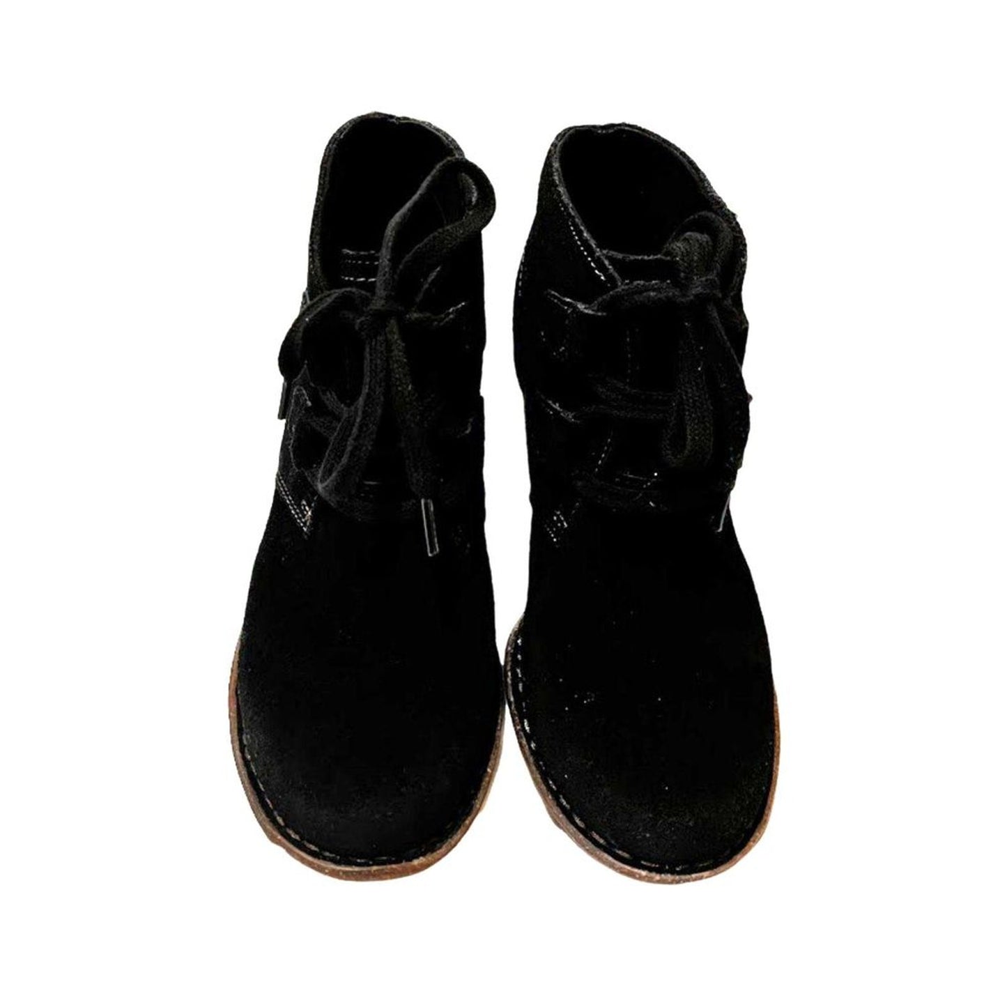 Clarks Women's Ankle Boots Genuine Leather Black 7M Low Heel Lace Up