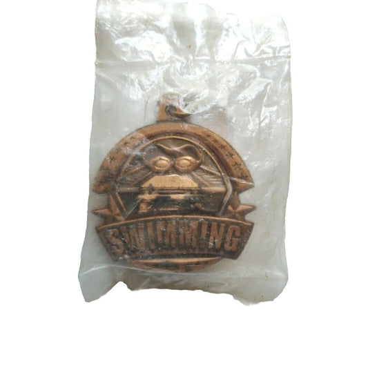 Vintage Copper Swimming Medal - Great gift for a young swimmer