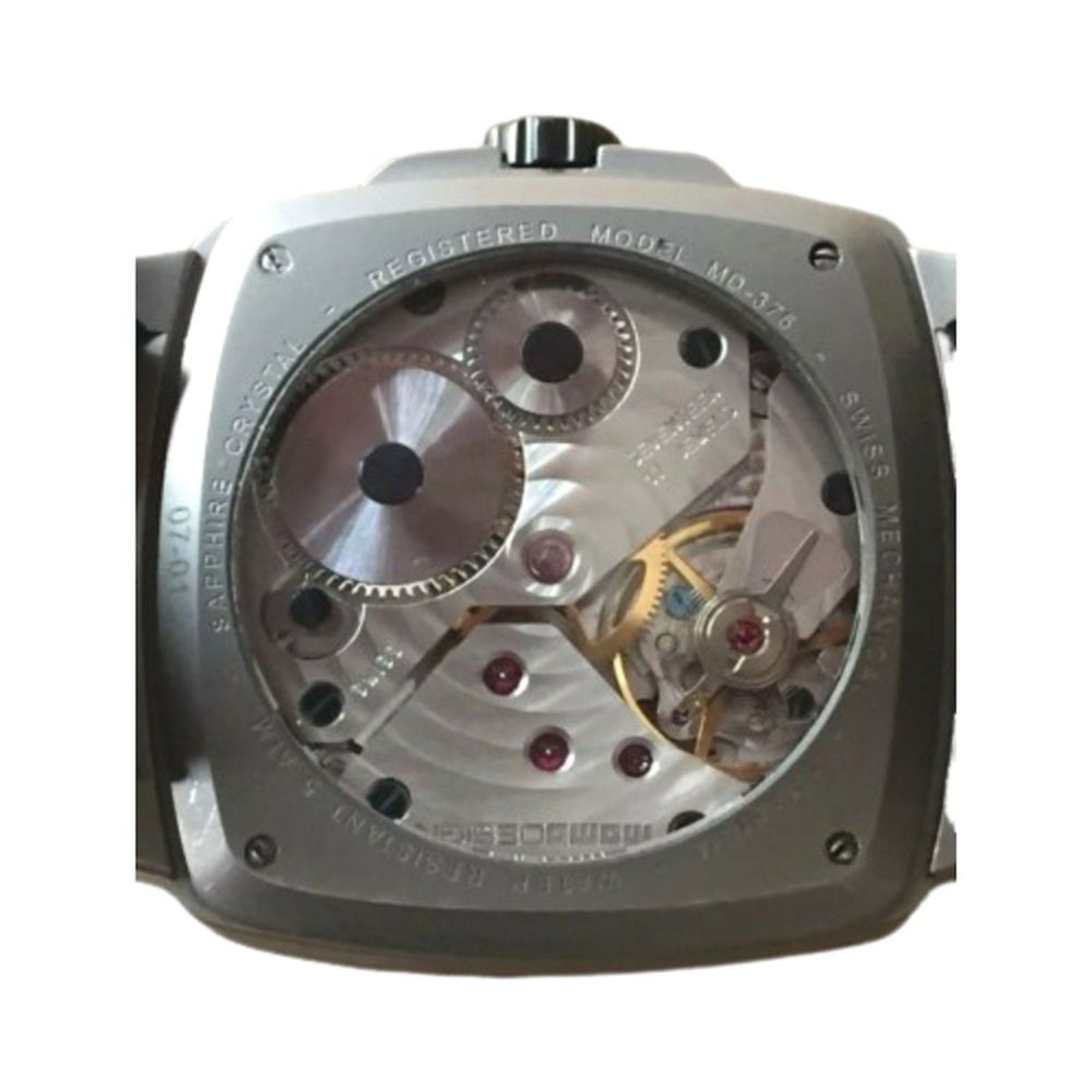 Momo Design Men`s Wrist Watch Double Skeleton Mechanical Titanium Italy