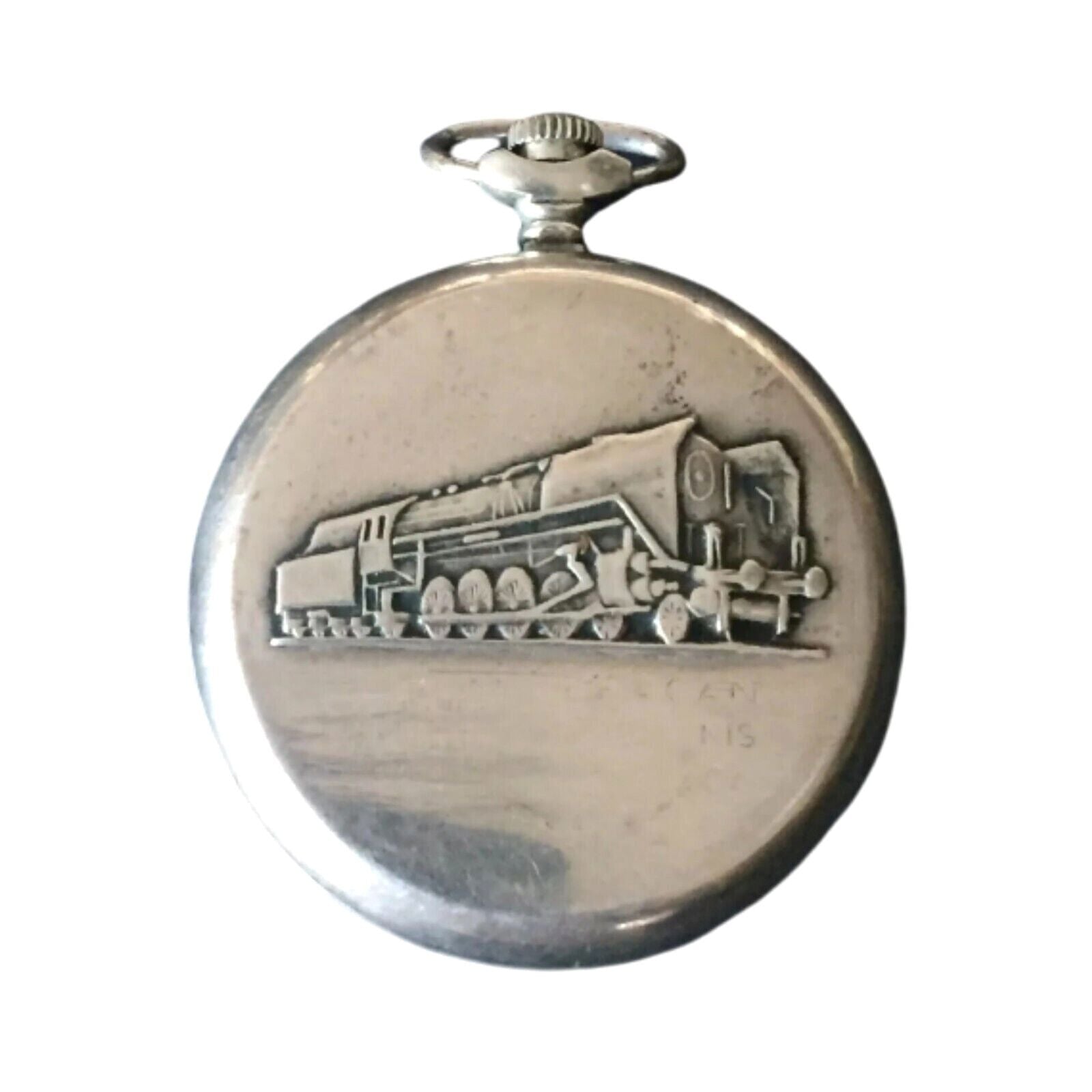 Molnija Pocket Watch Antique Russian Railroad Train Wheels 18 Jewels Open Face