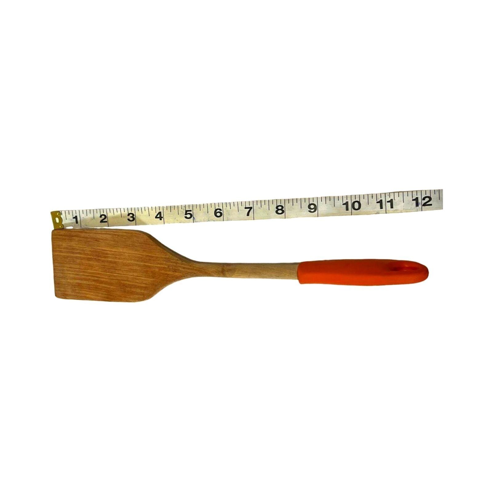 Imusa Wooden Spatula Orange Silicon Handle Kitchen Utensil Cooking