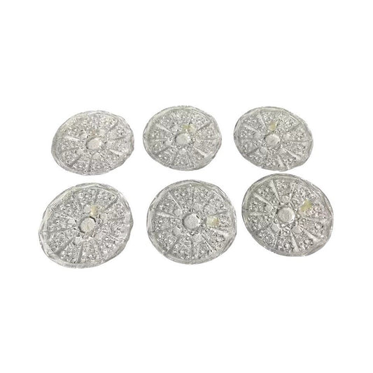Antique Serving Platter Set Of 6 Round Brilliant Cut Lead Crystal 4.25" Star