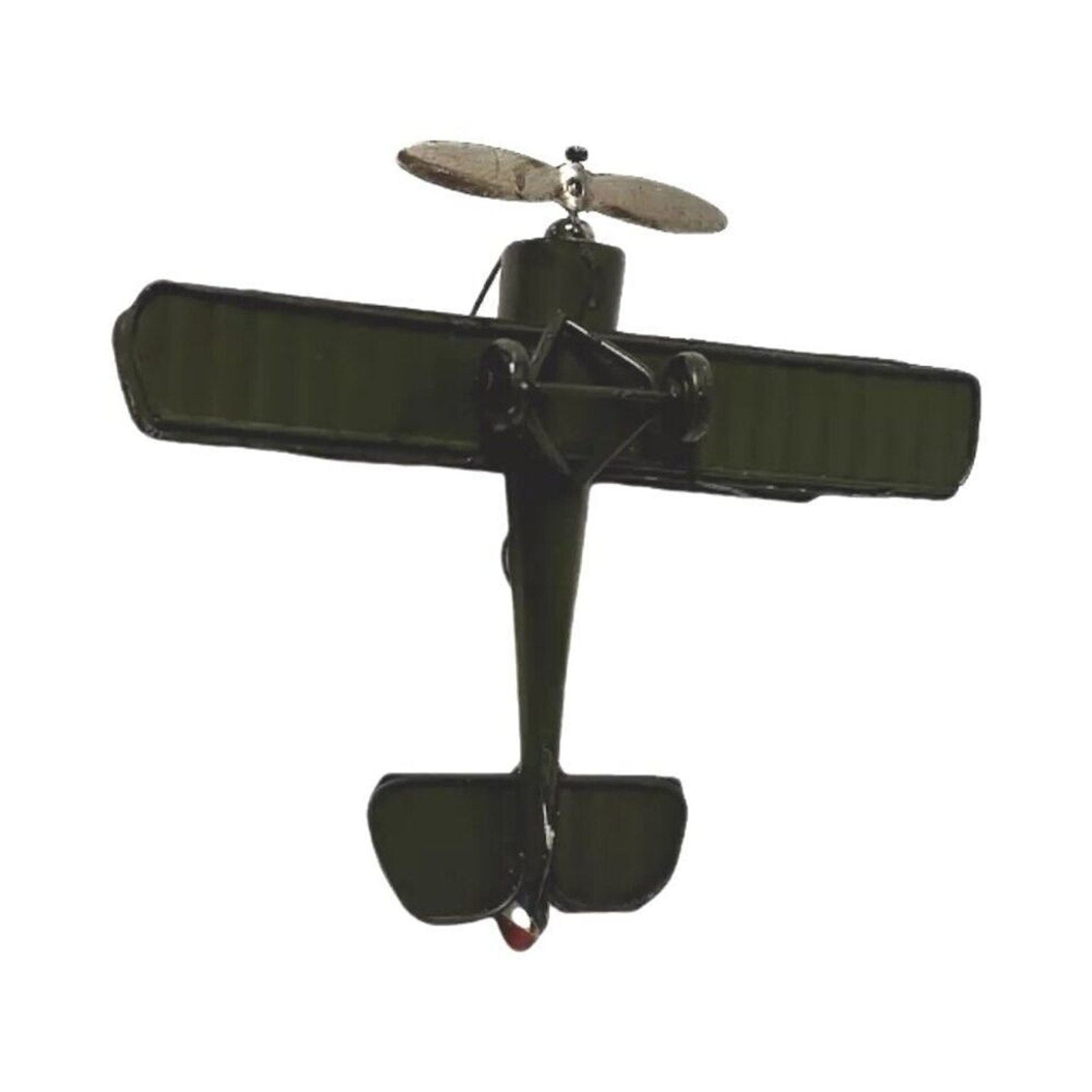 Three Wing Metal Plane Airplane Collector Military Aircraft Decor Model Green