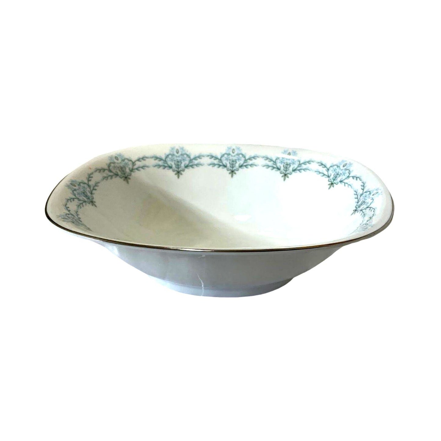 Vintage Franconia Krautheim Deep Serving Bowl White Porcelain Platinum Rim