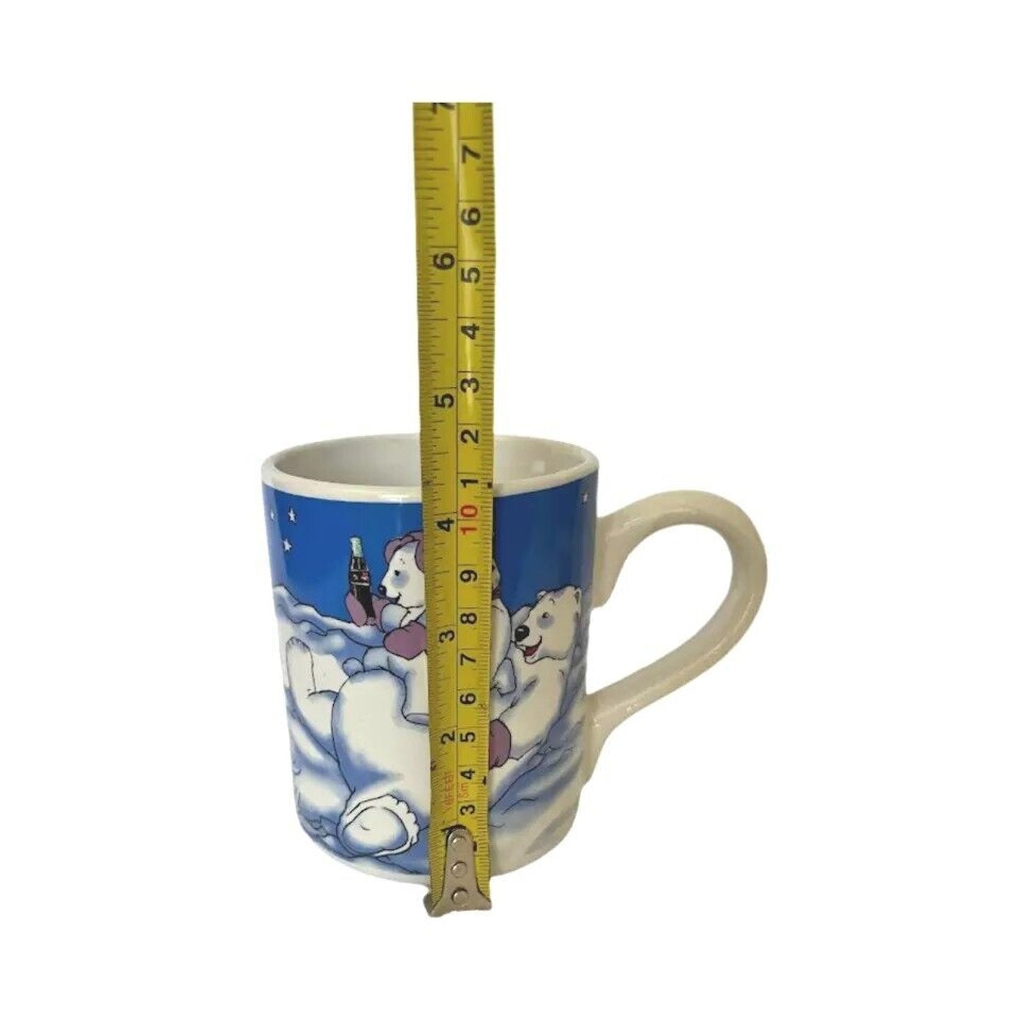 Gibson Coca Cola Polar Bears Snow Scene Holiday Coffee Cup Vintage Mug 10 oz
