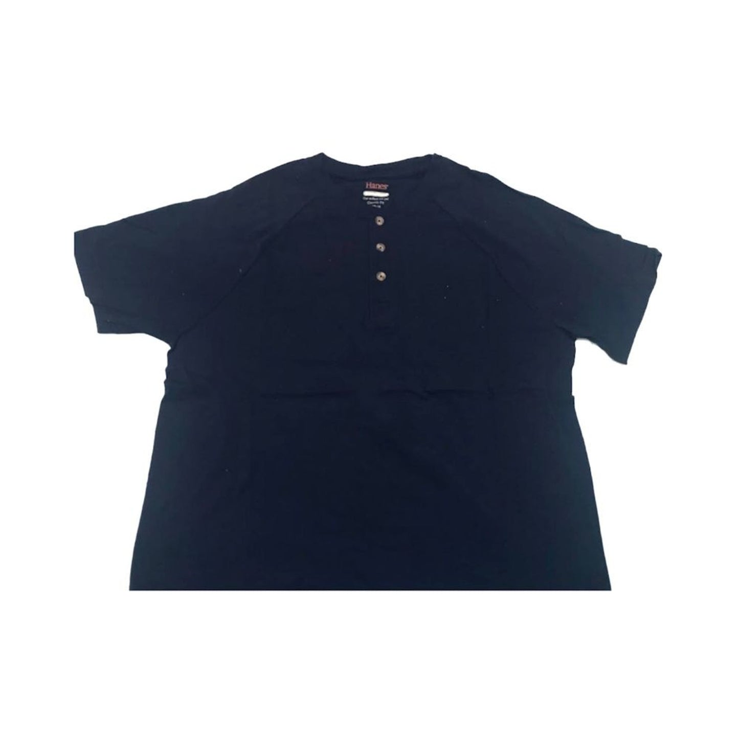 NWOT Hanes Men`s Casual T-shirt Black Classic Fit L Cotton Short Sleeve