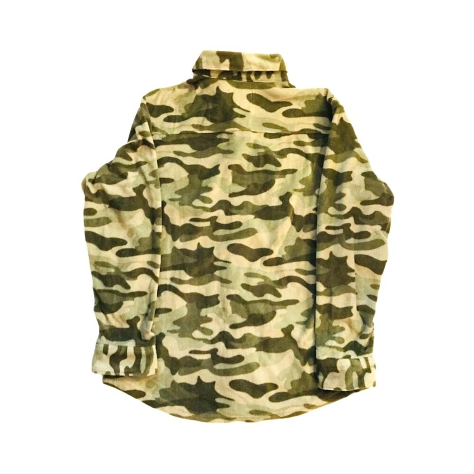 Outdoorlife Men`s Military Shirt Green Long Sleeve Button Up M