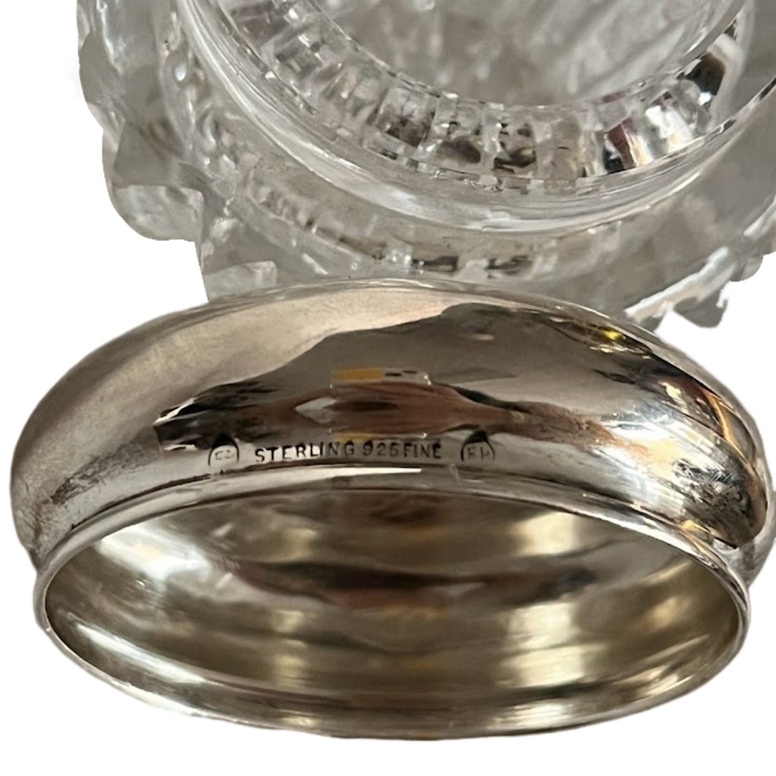 Unger Bros Crystal Powder Jar Repousse Love's Dream Art Nouveau Sterling Silver