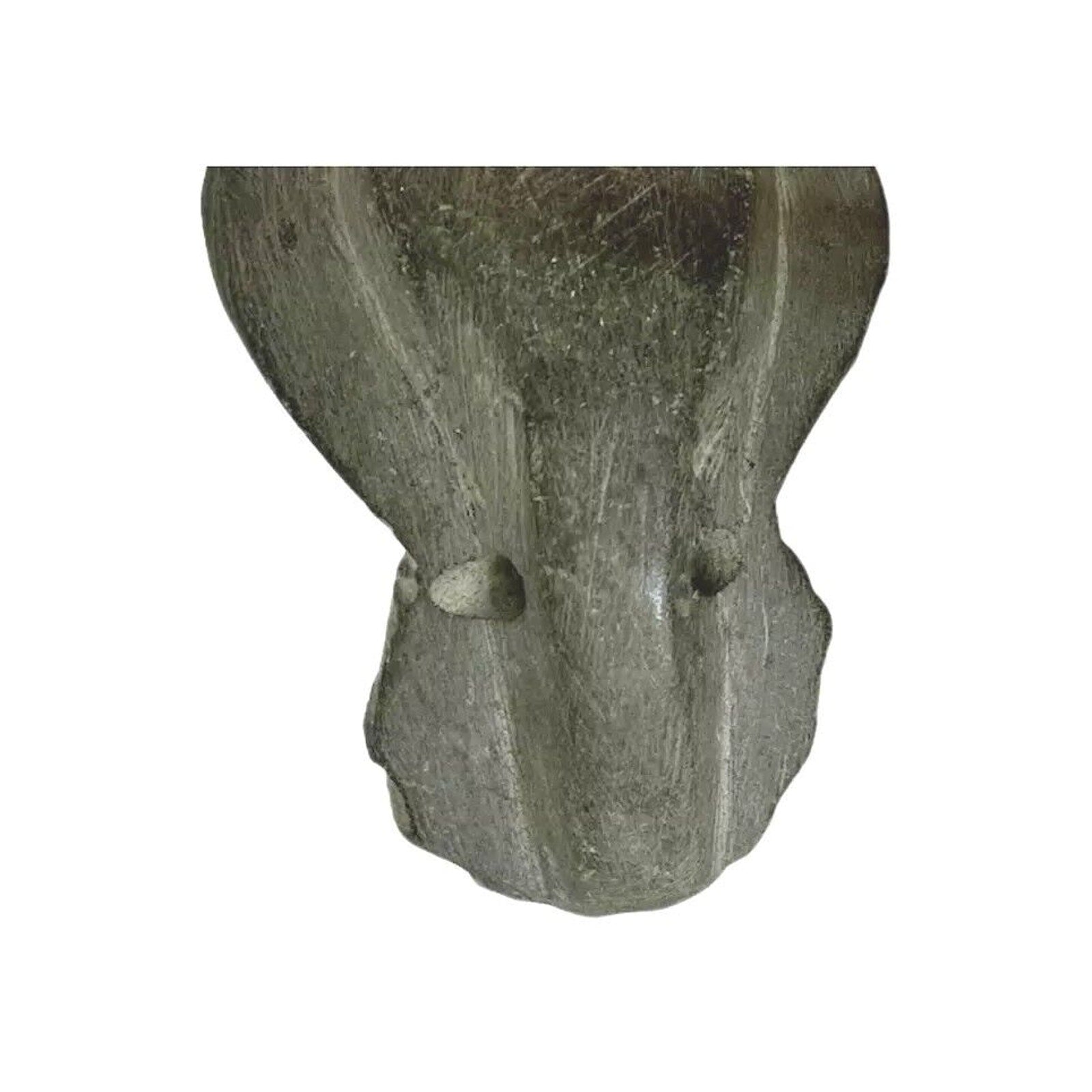 Rare Middle Eastern Oil Lamp Carved Figural Face Black Stone circa 200AD