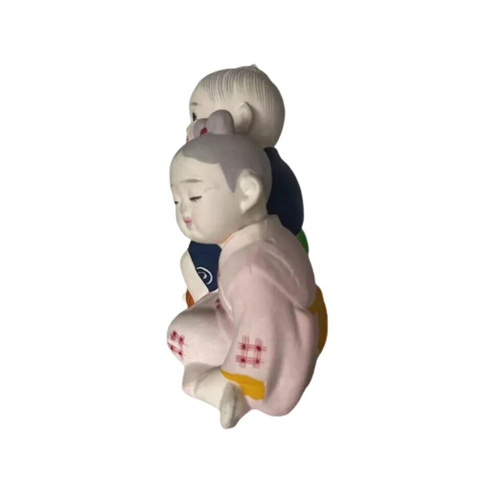 Vintage HAKATA MIMASU DOLLS Hand-Painted Ceramic Boy & Girl Fishing